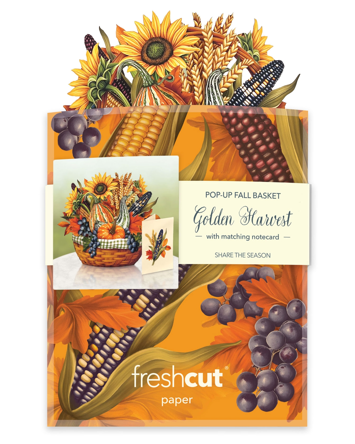 Freshcut Mini Golden Harvest Pop-Up Bouquet & Greeting Card - Mellow Monkey