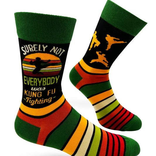 Surely Not Everyone Was Kung Fu Fighting  - Men's Crew Socks - Mellow Monkey