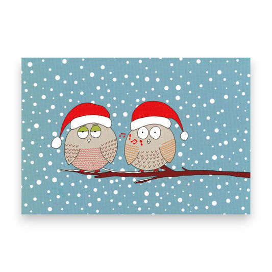 Whistling Owls Small Boxed Holiday Cards - Box of 20 Cards