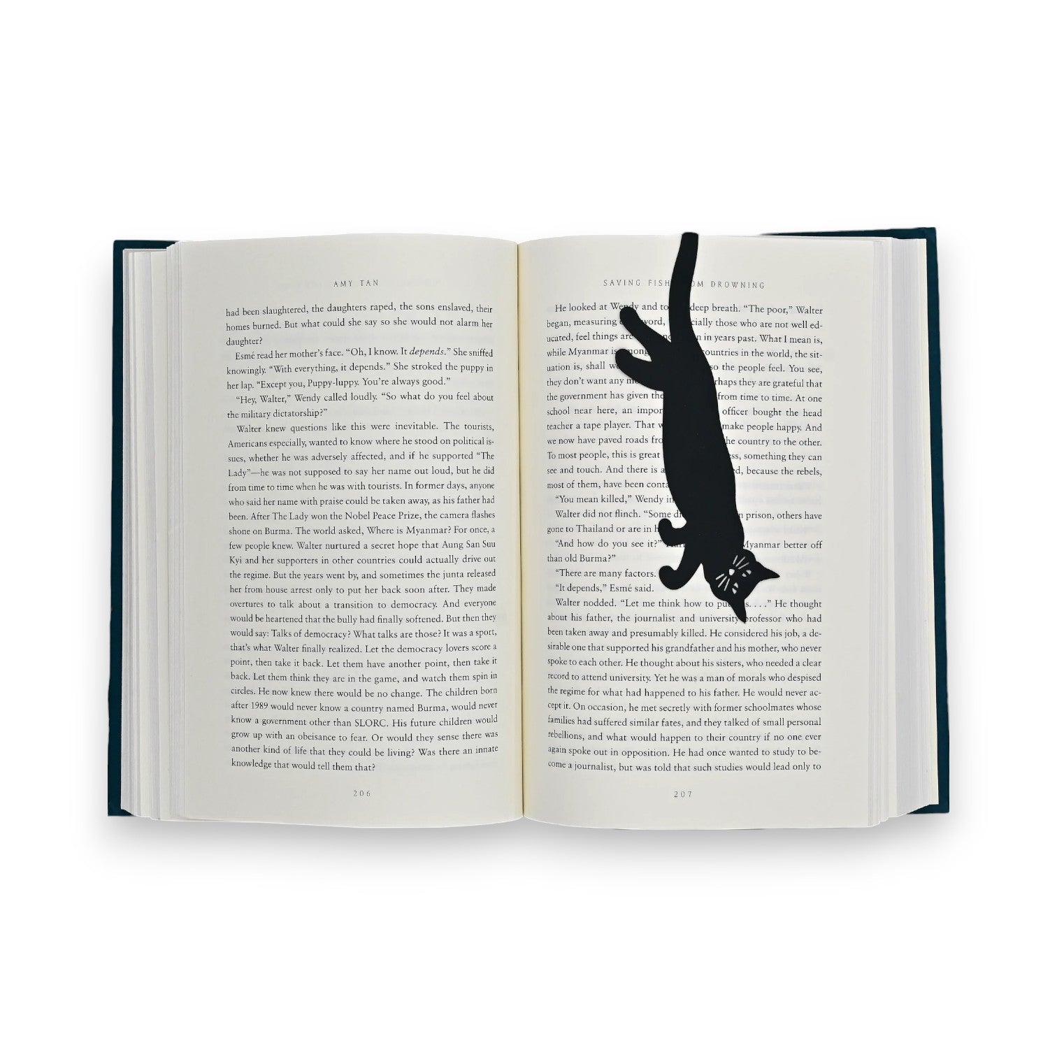 Curious Cat 'Hanging' Metal Bookmark - Mellow Monkey