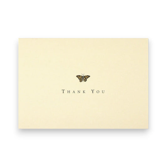 Gold Butterfly Thank You Notes - Box of 14 Cards - Mellow Monkey