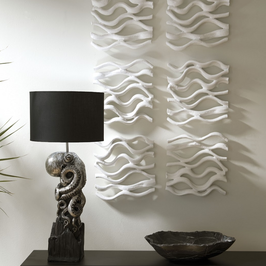 Matte White Vine Wall Tile - 13-in - Mellow Monkey