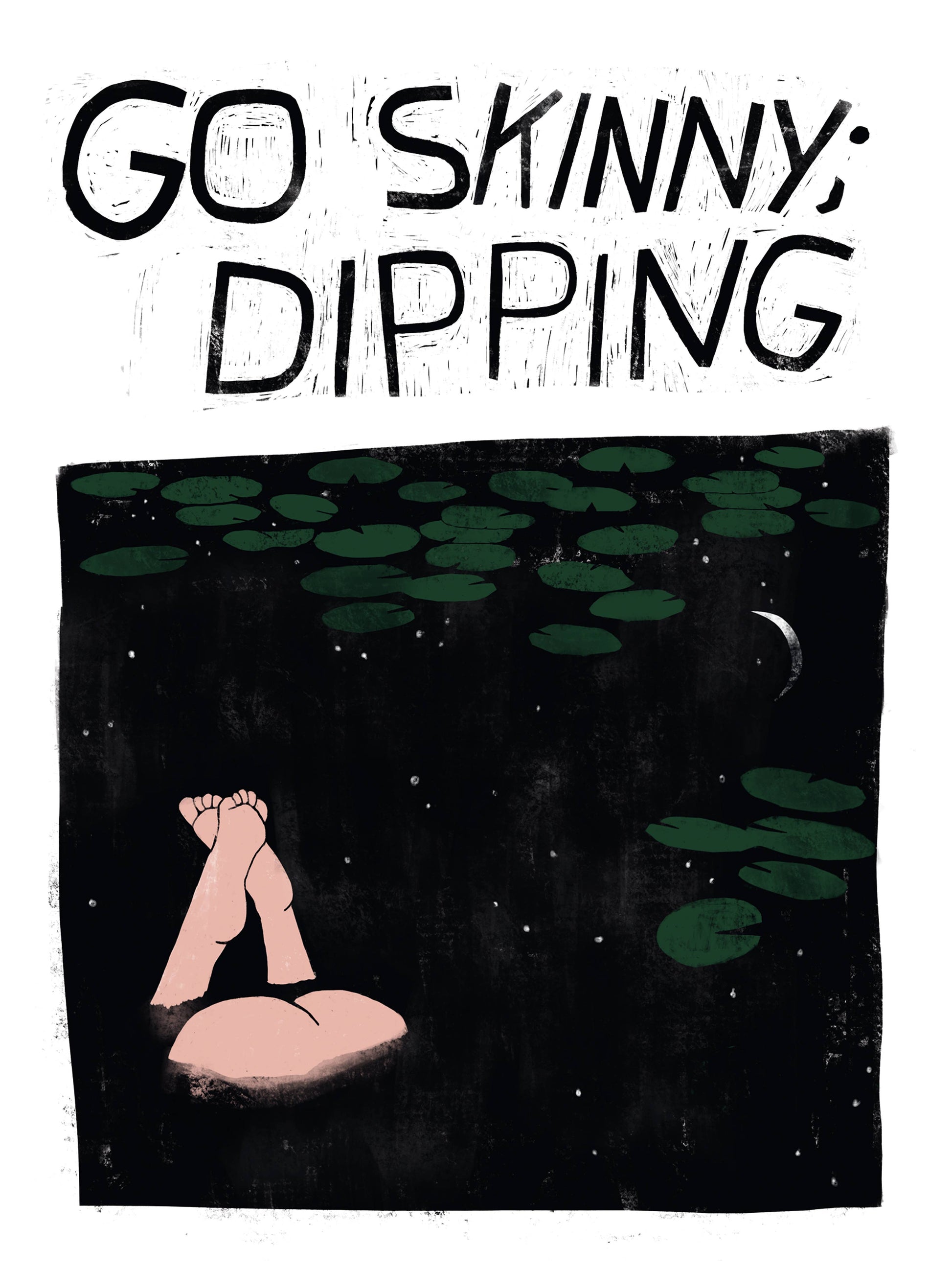 Go Skinny Dipping - Framed Art Print - 8-in x 10-in - Mellow Monkey