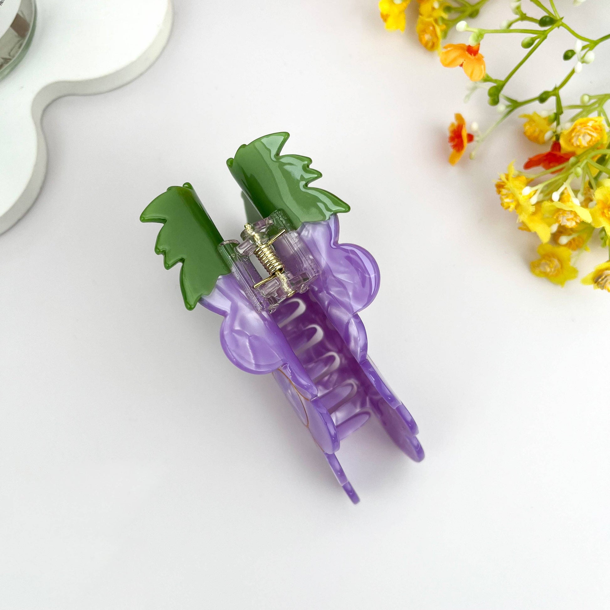 Black Pearl-like Grape Acetate Hair Claw Clip: Purple - Mellow Monkey