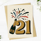 21st Champagne Celebration Birthday Greeting Card - Mellow Monkey
