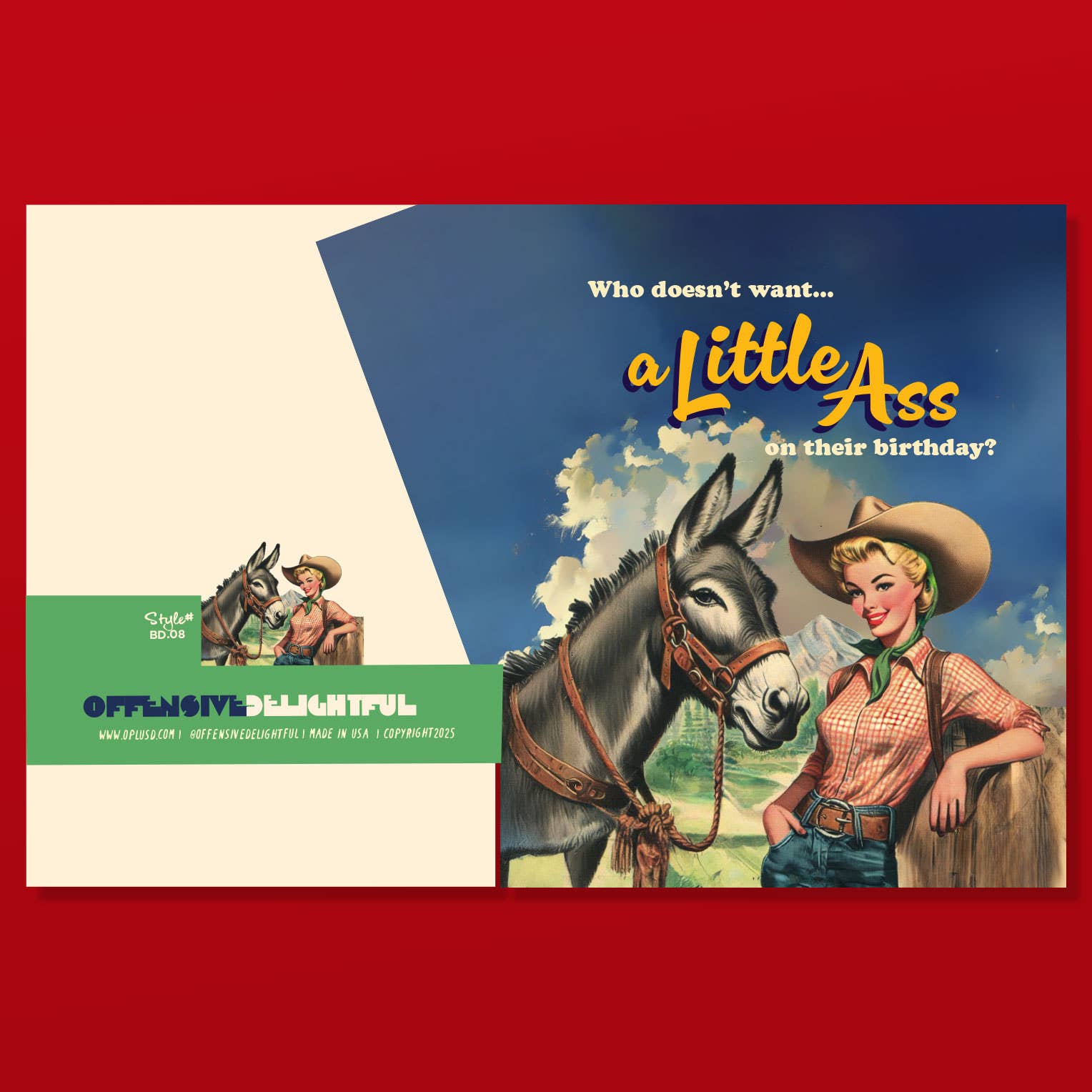 A Little Ass Humorous Birthday Greeting Card - Mellow Monkey