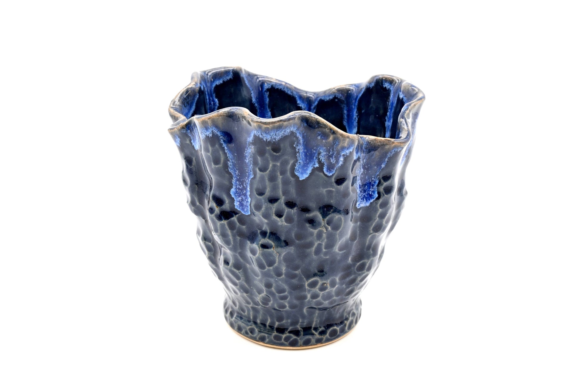 Deep Coral - Porcelain Ceramic Wave Vase - 4.5 x 4.5 x 4.5-in - Mellow Monkey