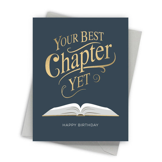 Best Chapter – Foil-Pressed Birthday Card For Book Lovers - Mellow Monkey