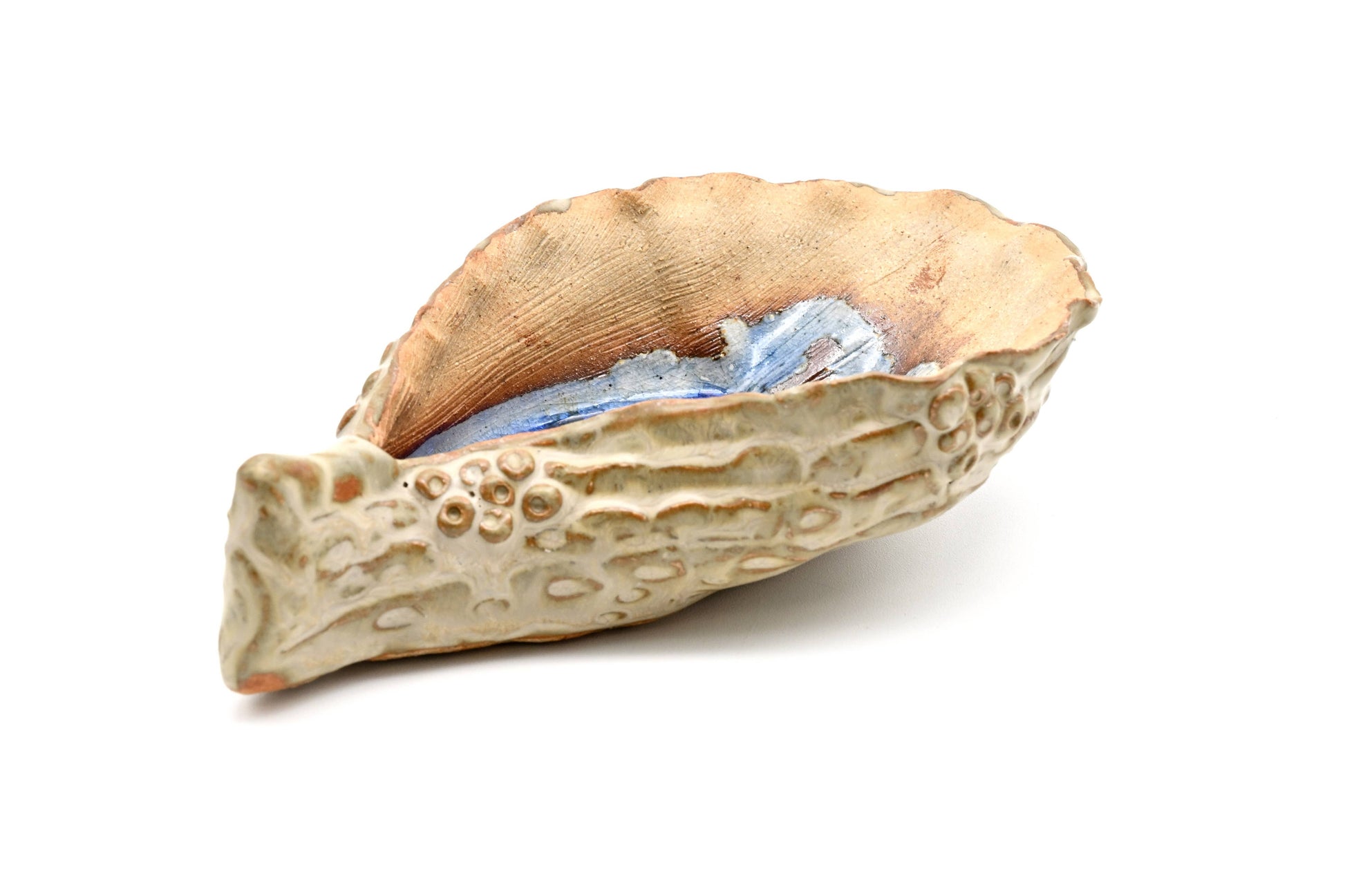 Oyster Blue Geyser - Decorative Plate/Dish - 4-in x 6-1/2 - Mellow Monkey