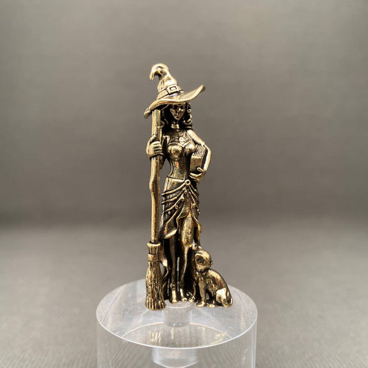 Brass Witch Desktop Ornament - 2.5-in.
