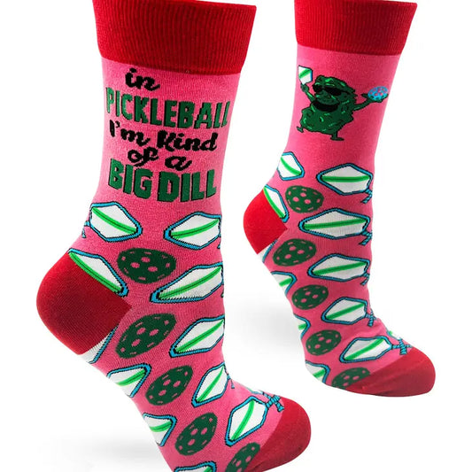 In Pickleball I'm Kind of a Big Dill - Women's Crew Socks - Mellow Monkey