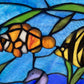 Underwater Blue Ocean Scene Stained Glass Window Panel - 14-in - Mellow Monkey