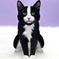 Tuxedo Cat - Freshcut Pop-Up Pet Greeting Card - Mellow Monkey