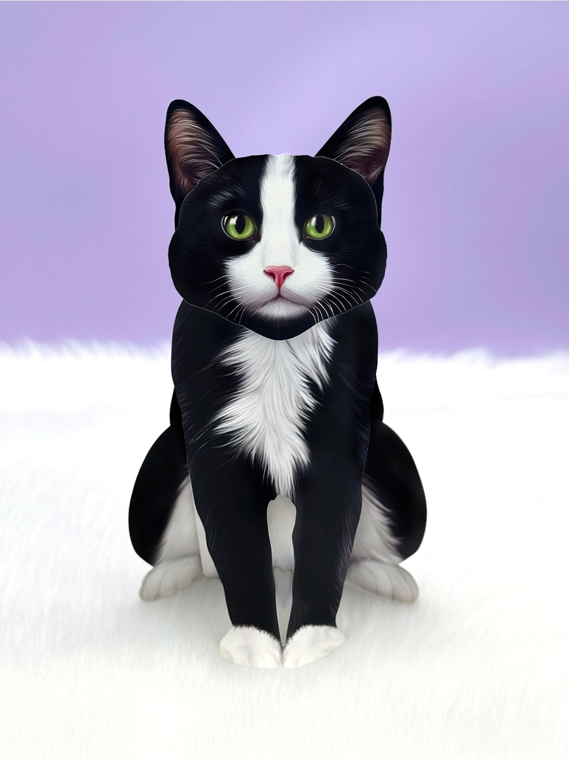 Tuxedo Cat - Freshcut Pop-Up Pet Greeting Card - Mellow Monkey