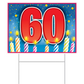 60th Birthday Yard Sign with Stake - 15-1/2-in - Mellow Monkey