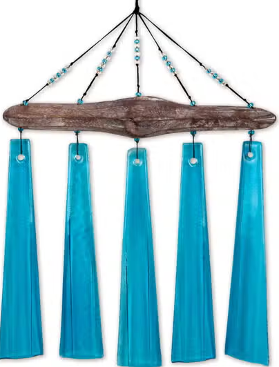 Sea Breeze - Driftwood and Sea Glass Chime - 17-in - Mellow Monkey