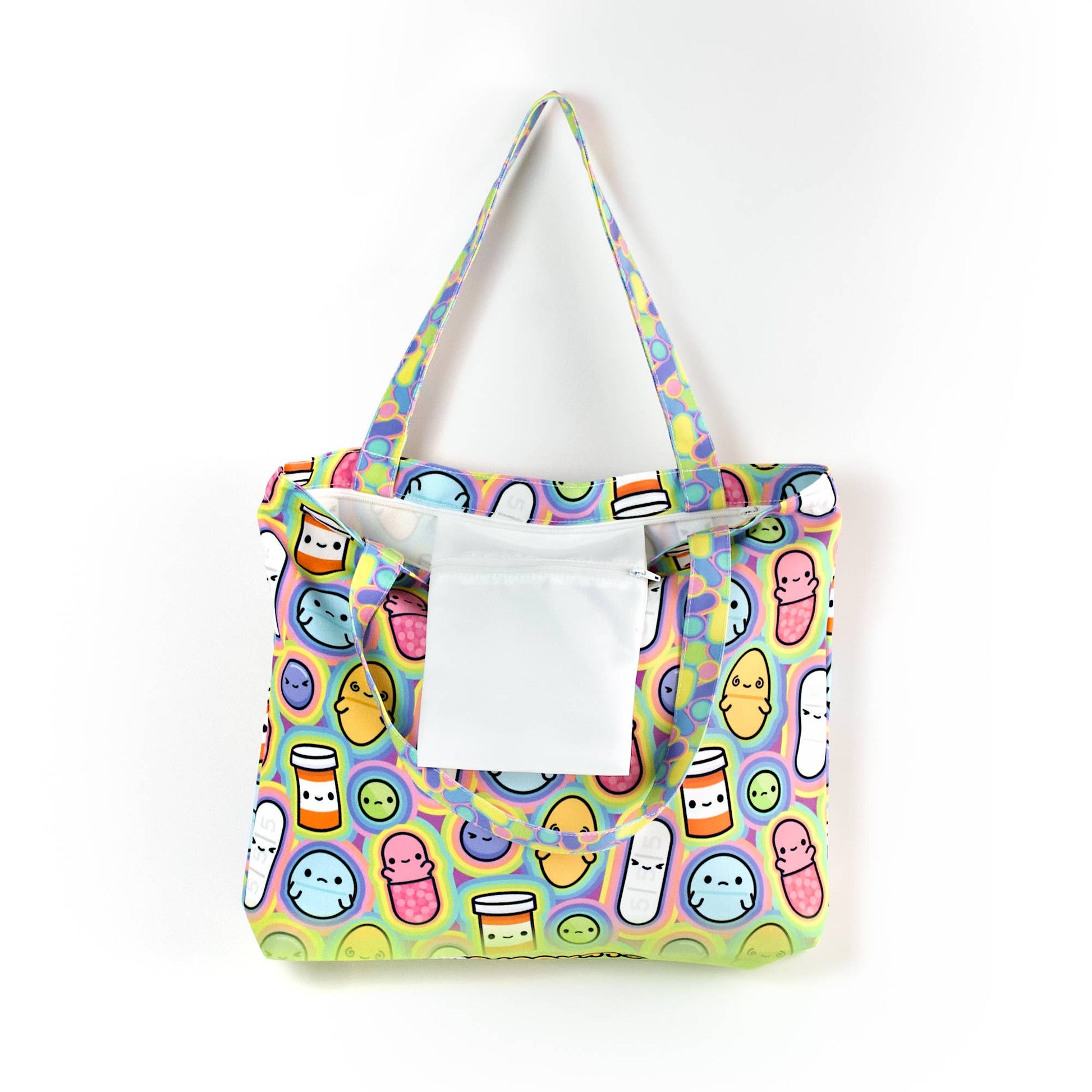 Prescription Pals Tote Bag - Zippered Pocket - Washable - Mellow Monkey