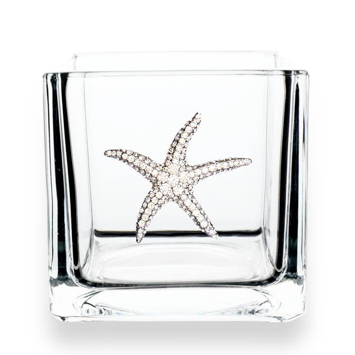 Starfish Jeweled 4x4 Candle Holder Vase - Mellow Monkey