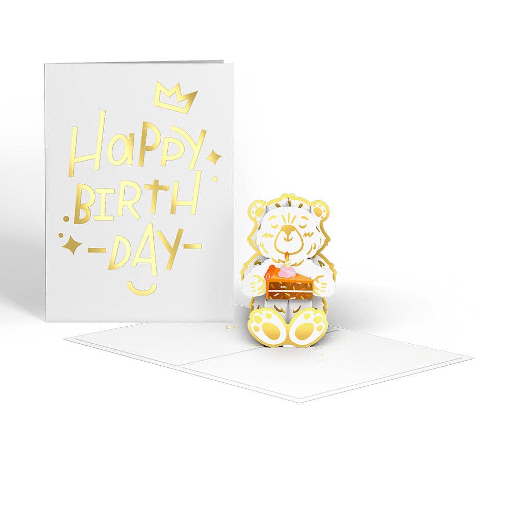 Happy Birthday - Birthday Cake Bear Tinypop Card - Mellow Monkey