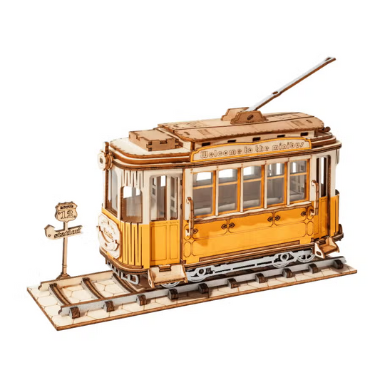 Tram Car: 3D Laser Cut Wooden Puzzle - Mellow Monkey