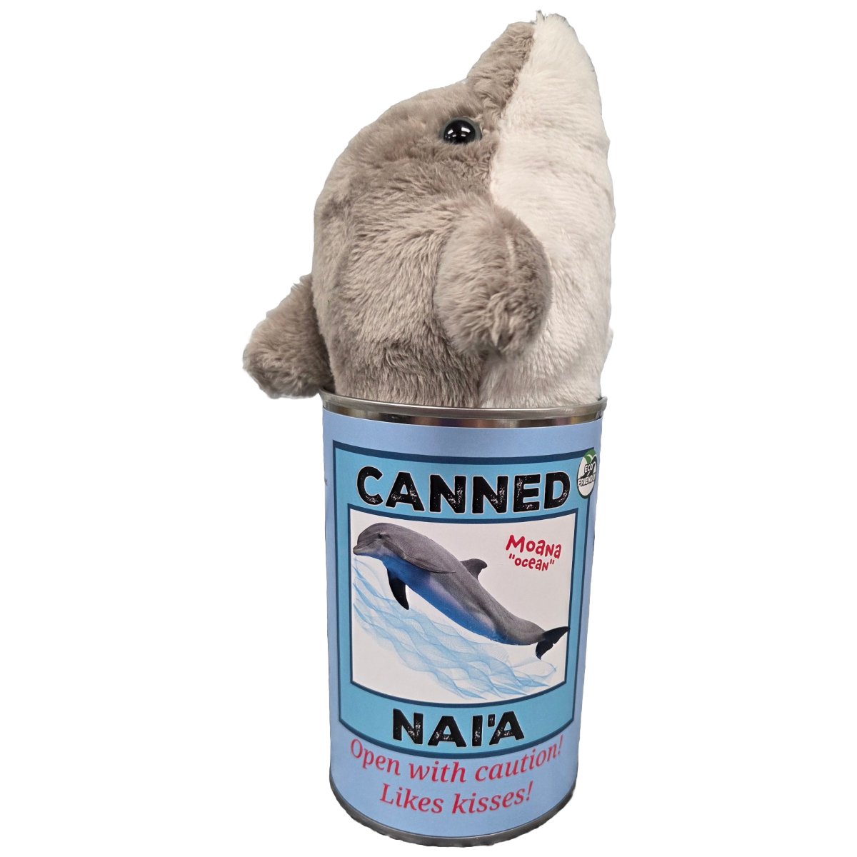 Hawaiian Canned Nai'a- Dolphin Ocean Plush With Jokes And Pop Top Lid - Mellow Monkey