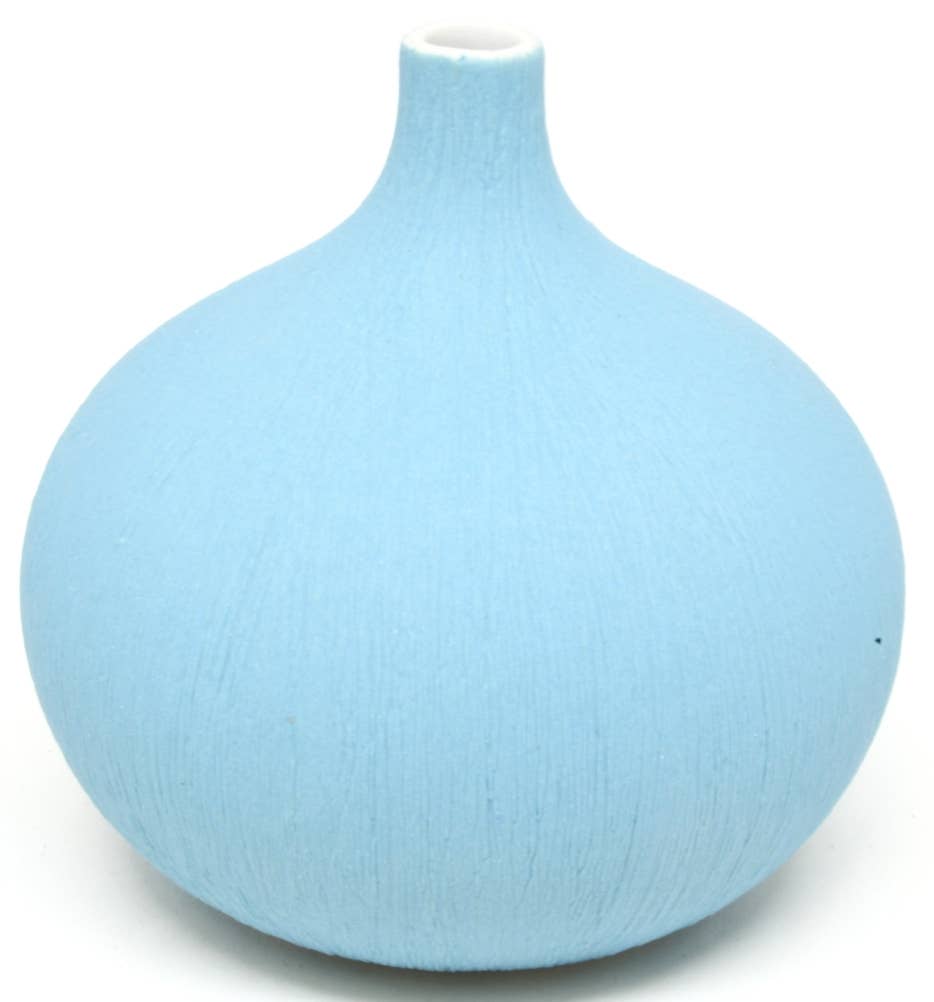 Tiny Congo - Handcrafted Porcelain Bud Vase - Sky Blue - 3.2 x 3.2 x 3.4 in - Mellow Monkey