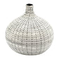 Tiny Congo - Handcrafted Porcelain Bud Vase - White with Black Grid Lines - 2.5 x 2.5 x 2.6 in - Mellow Monkey