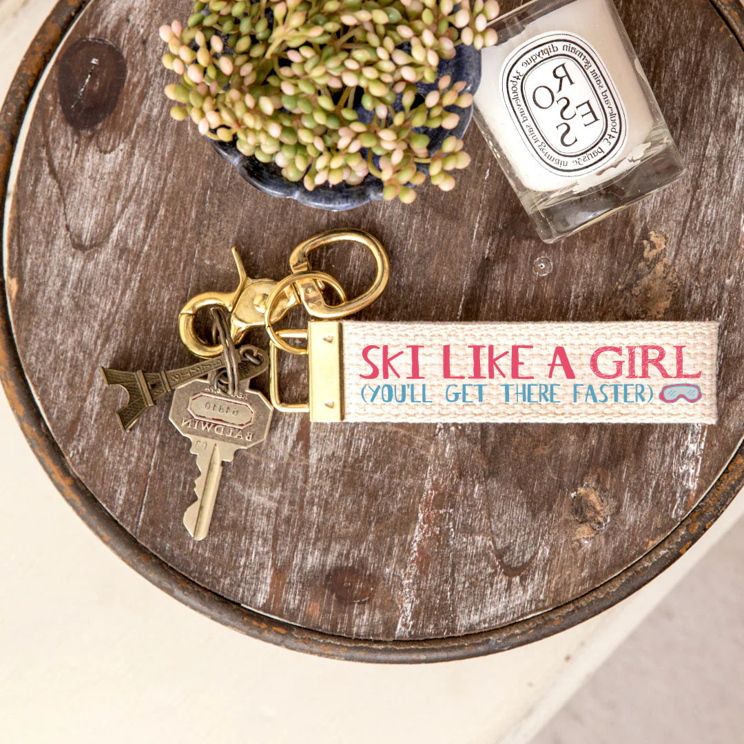 Ski Like A Girl Keychain - Mellow Monkey