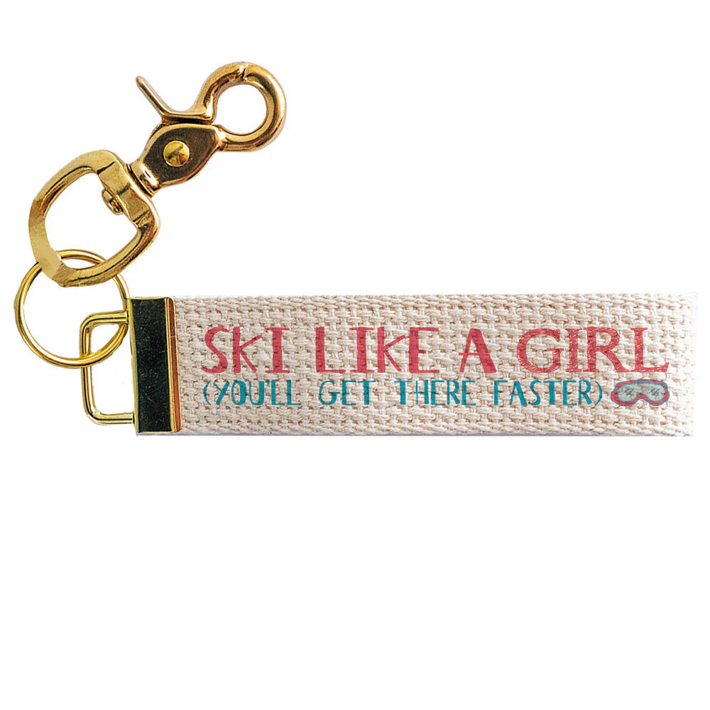 Ski Like A Girl Keychain - Mellow Monkey