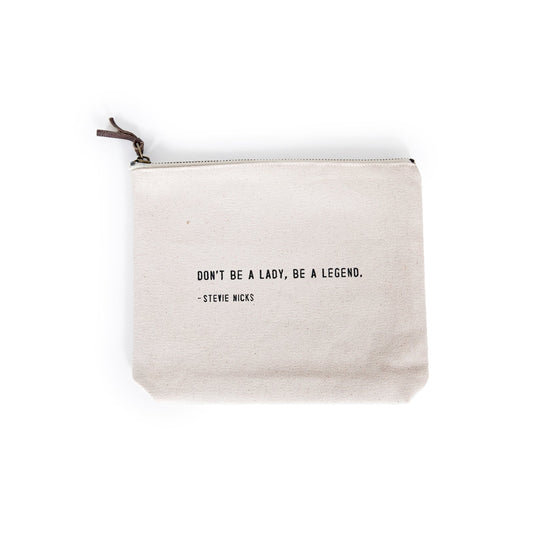 Canvas Zipper Bag - Be A Legend - Stevie Nicks - Mellow Monkey