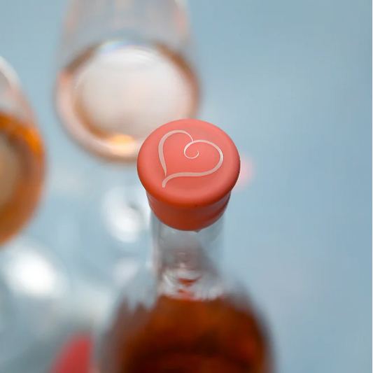Pink Heart - Capabunga Wine Bottle Top Seal - Mellow Monkey