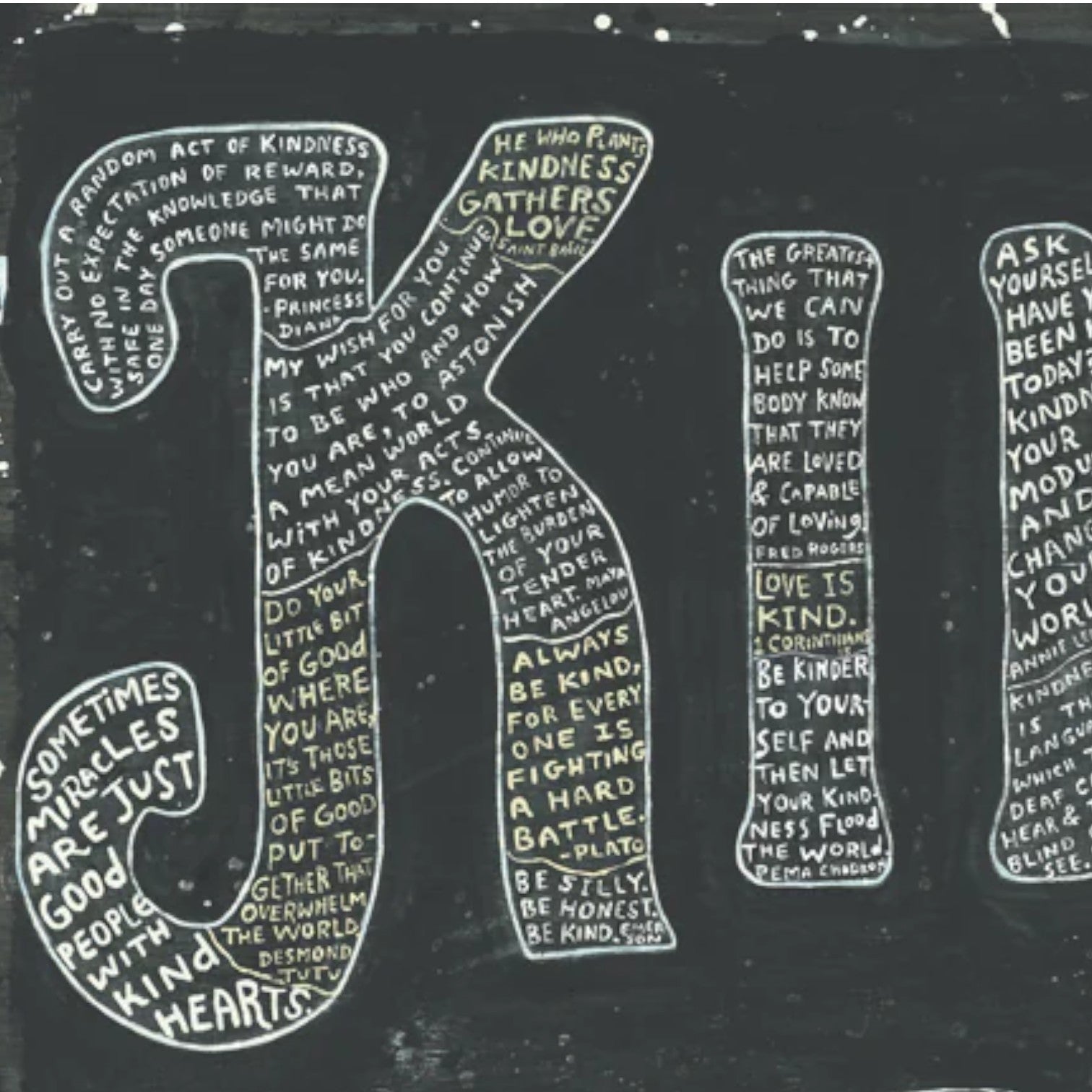 Sugarboo - Kindness Matters- Two Piece Gallery Wrap Panel Statement Wall Art 24-in - Mellow Monkey