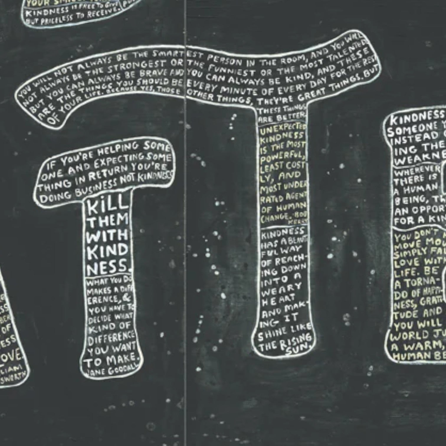 Sugarboo - Kindness Matters- Two Piece Gallery Wrap Panel Statement Wall Art 24-in - Mellow Monkey