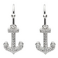 Anchor Drop Earrings Encrusted with White Crystal - Mellow Monkey