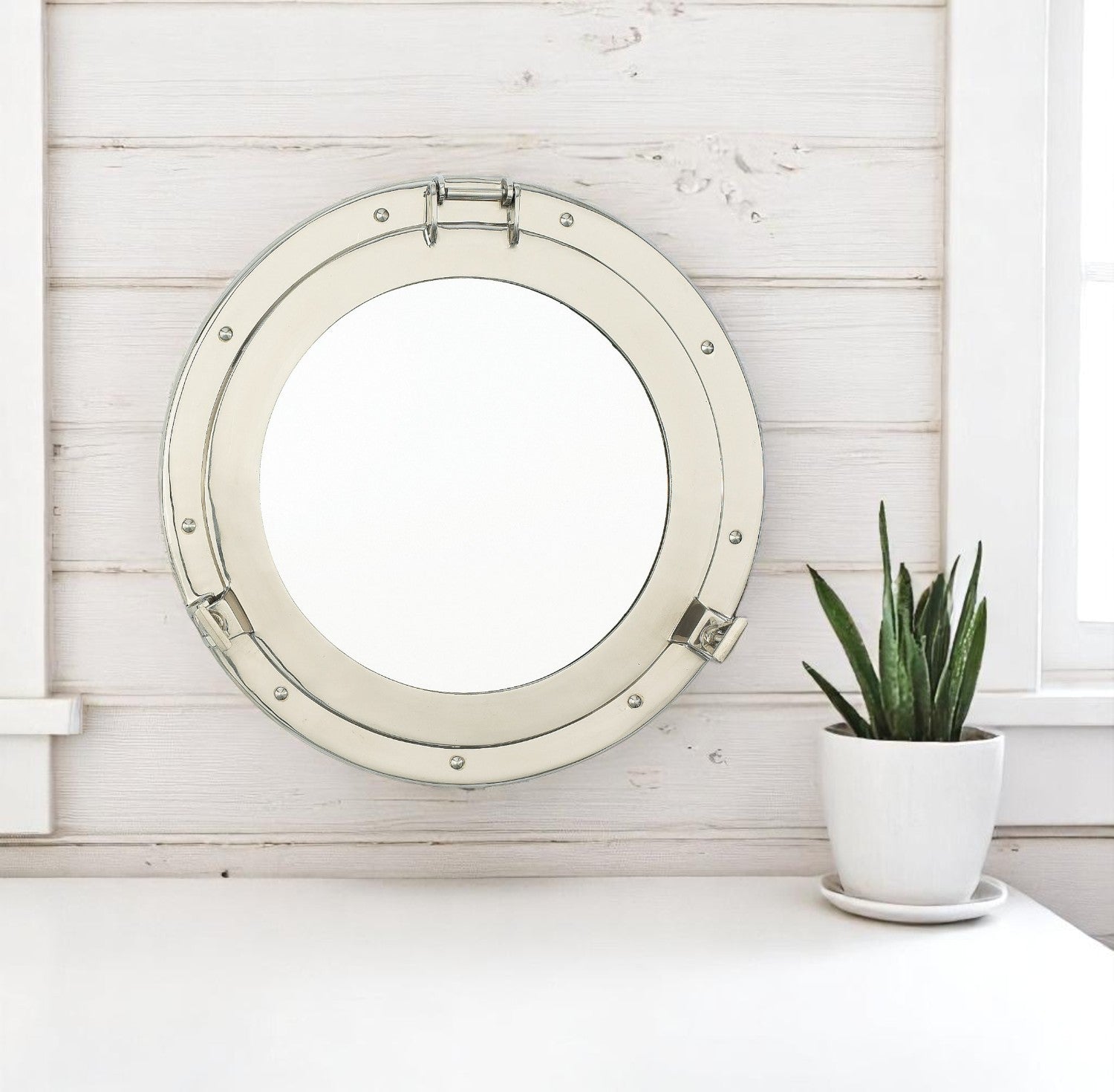 Chrome Porthole Mirror - 10-1/4-in - Mellow Monkey