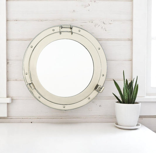 Chrome Porthole Mirror - 10-1/4-in - Mellow Monkey