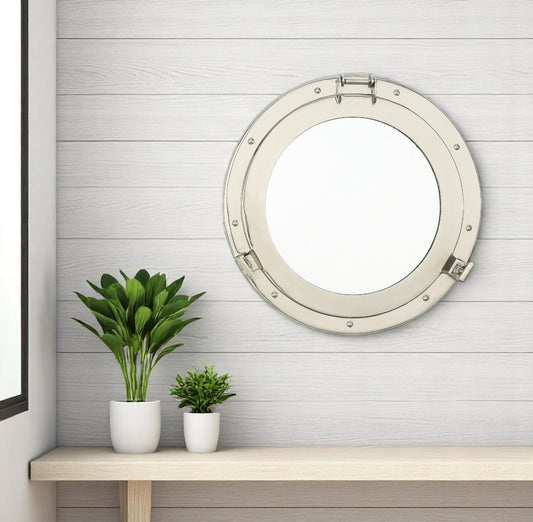 Chrome Porthole Mirror - 7-3/4-in - Mellow Monkey
