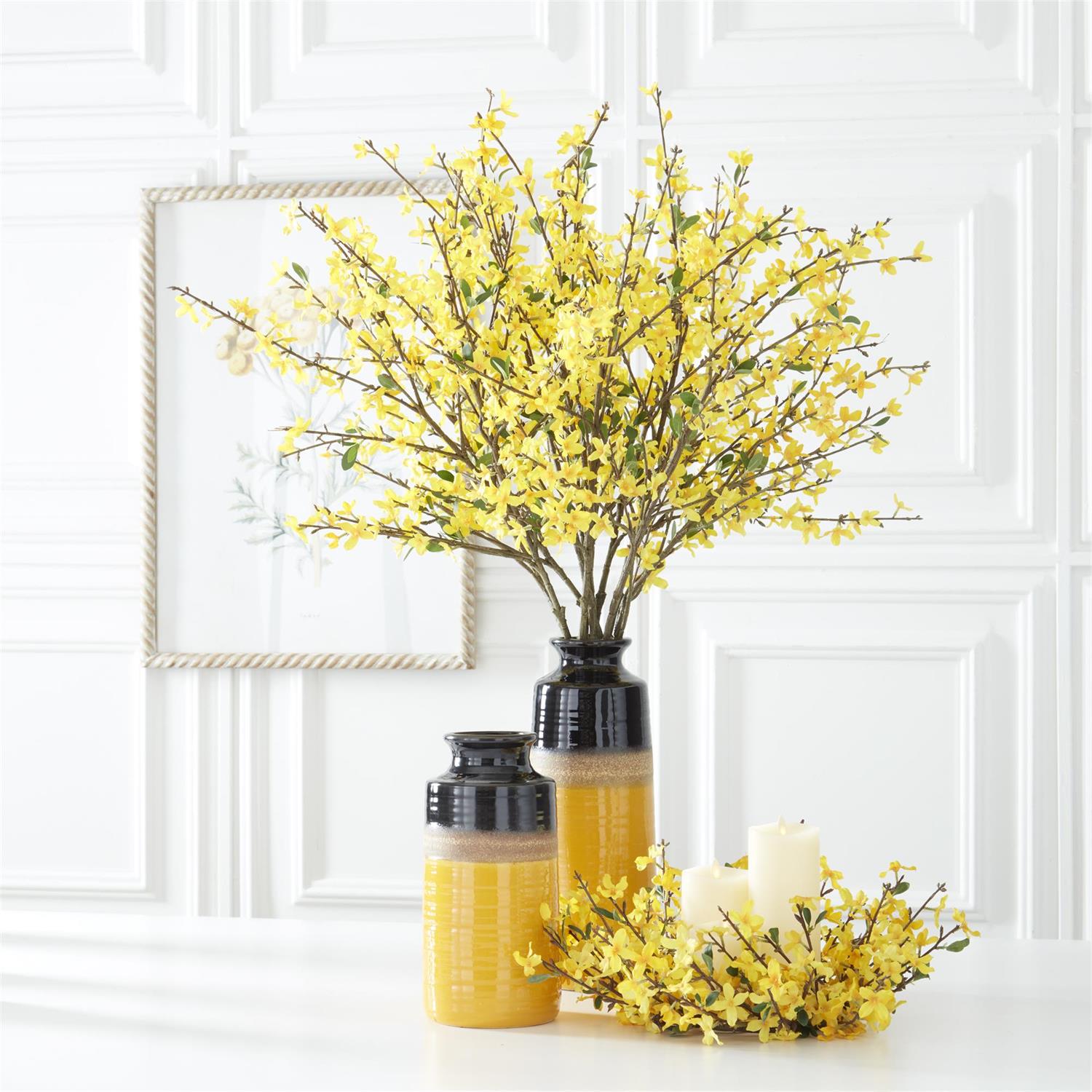 Forsythia Stem - 44-in Faux Floral - Mellow Monkey