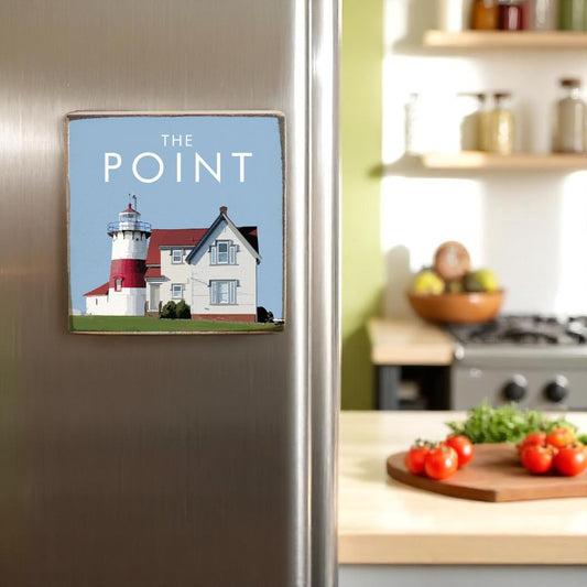 The Point - Mellow Monkey Exclusive Wood Block Magnet - 3-1/2-in - Mellow Monkey