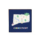 Connecticut State Icons - Decorative Wood Block - 4-in - Mellow Monkey