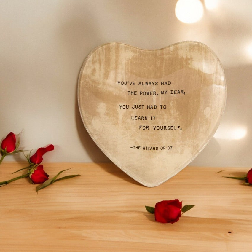 You've Always Had the Power - Heart Decoupage Plate - 6-in x 6-in - Mellow Monkey