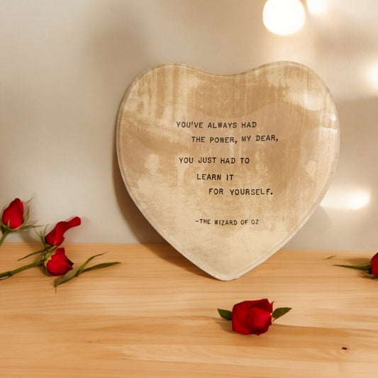 You've Always Had the Power - Heart Decoupage Plate - 6-in x 6-in - Mellow Monkey