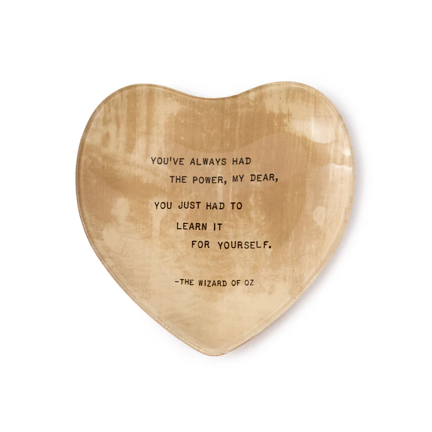 You've Always Had the Power - Heart Decoupage Plate - 6-in x 6-in - Mellow Monkey