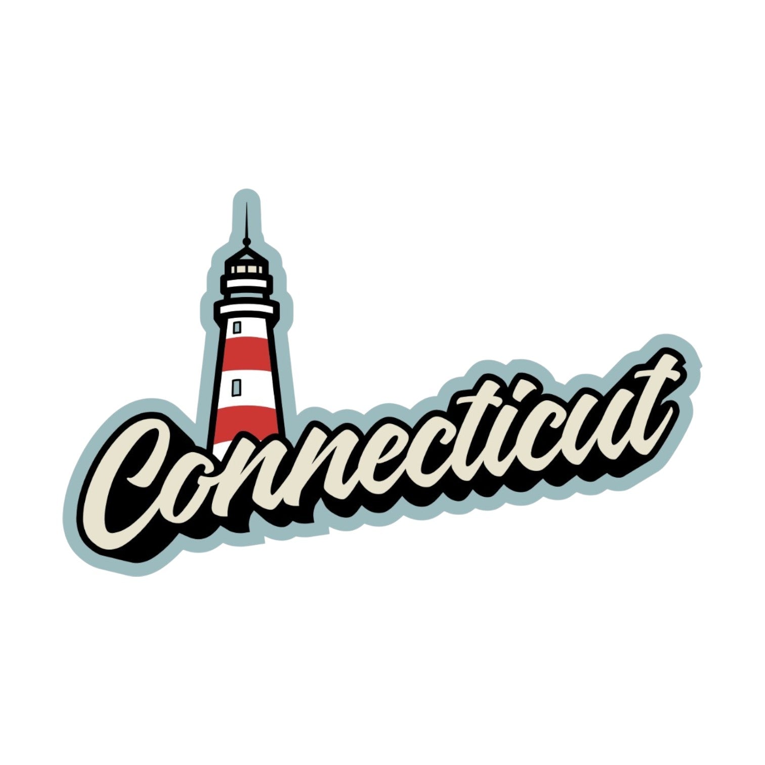 Connecticut Lighthouse - Bubble Decal - Mellow Monkey