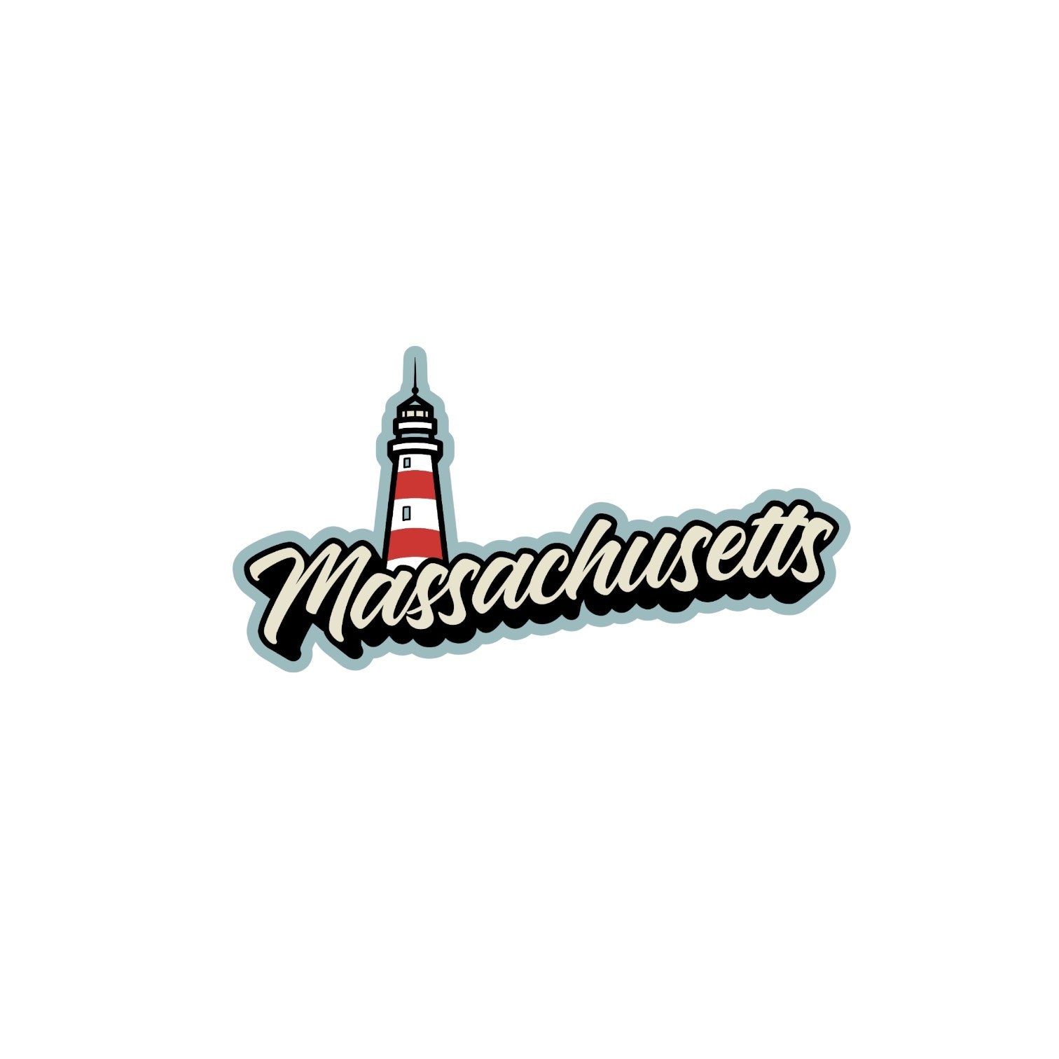 Massachusetts Lighthouse - Bubble Decal - Mellow Monkey