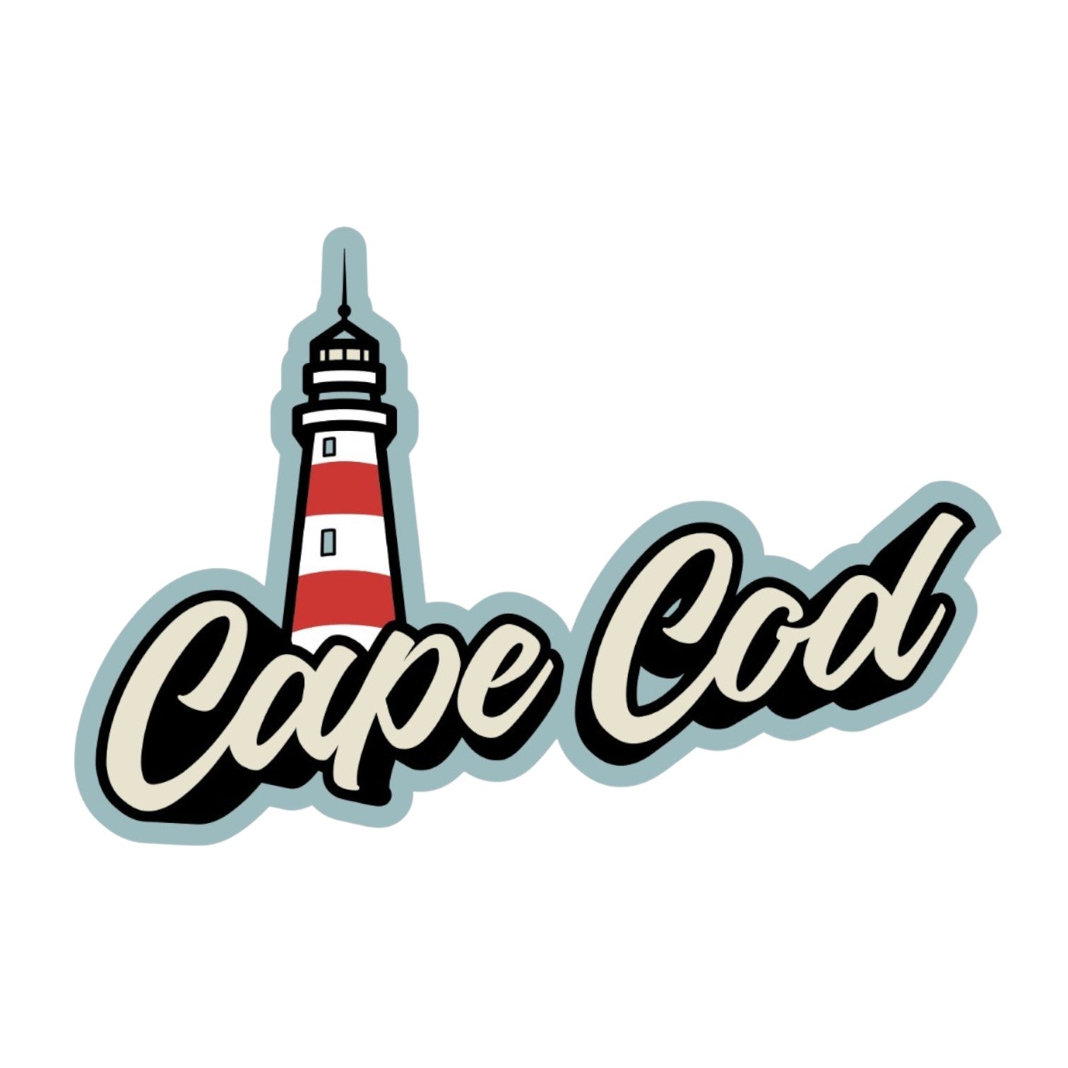 Cape Cod Lighthouse - Bubble Decal - Mellow Monkey