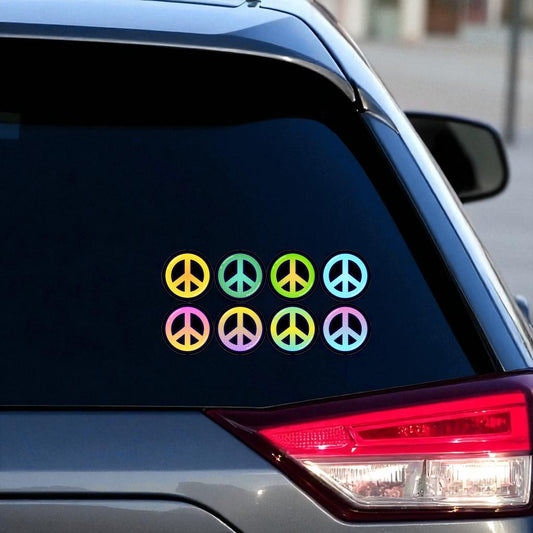 Peace Sign 8 Pack - Bubble Decal - Mellow Monkey