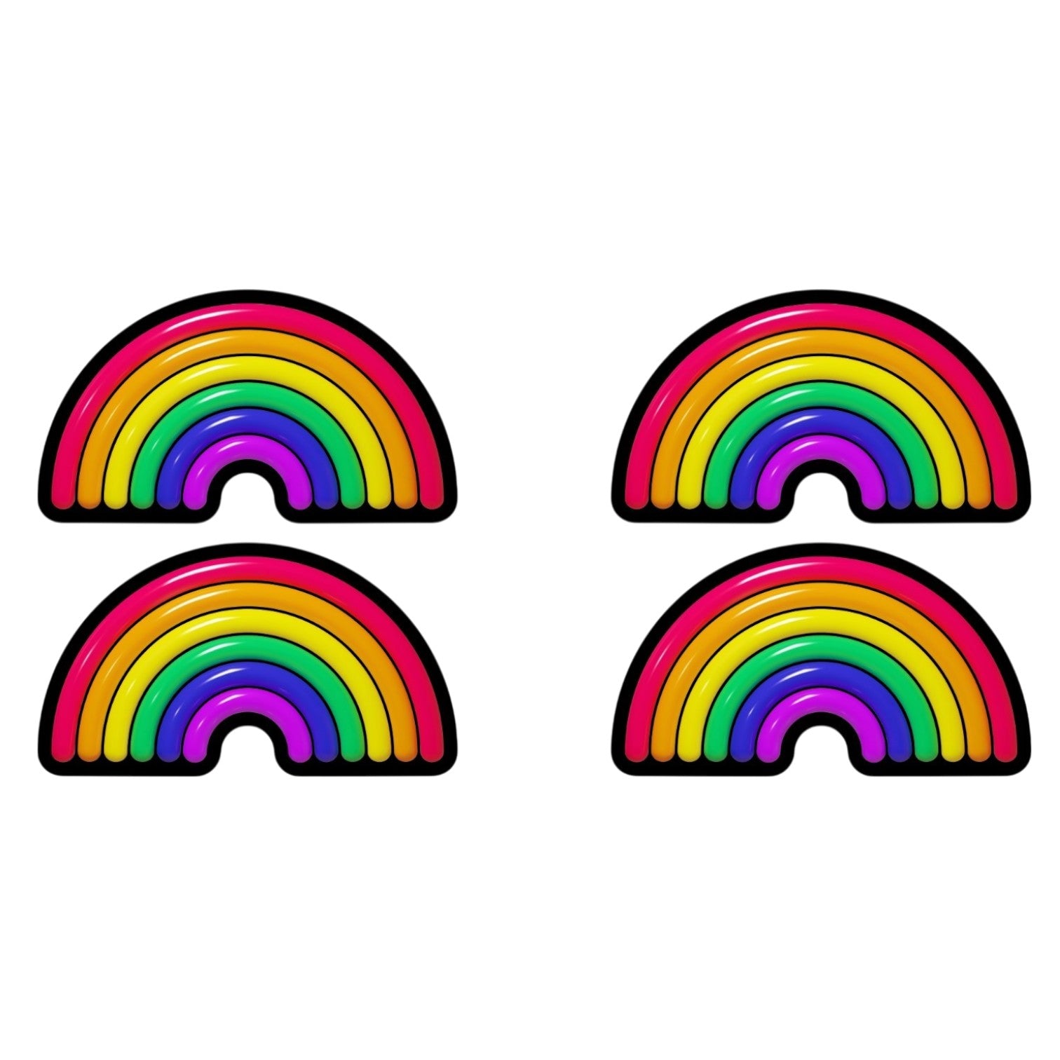 3D Rainbow 4 Pack - Bubble Decal - Mellow Monkey