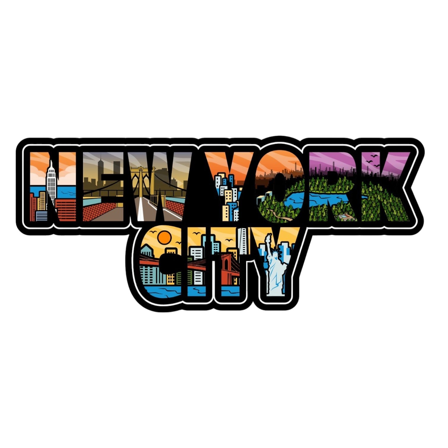 New York City Illustration - Bubble Decal - Mellow Monkey