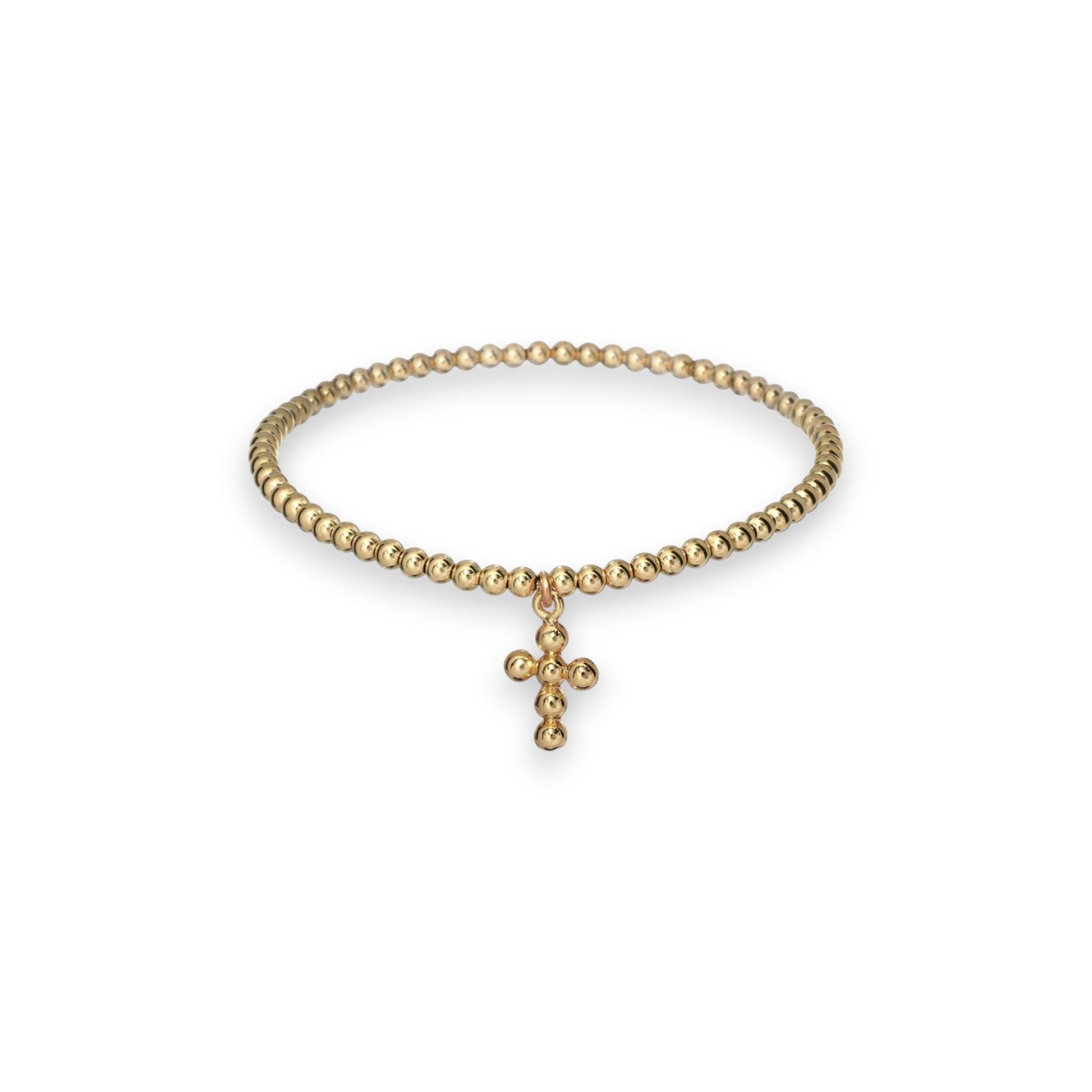 Ball Bead Cross Stretchy Bracelet - Mellow Monkey